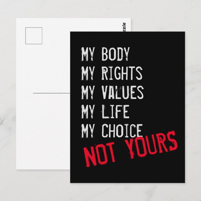 Min kropp, inte din vykort (Fram/baksida)