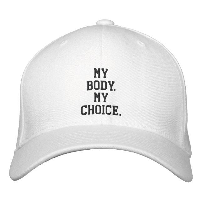 Min kropp, min anpassningsbar svart och vit broderad keps (Framsida)