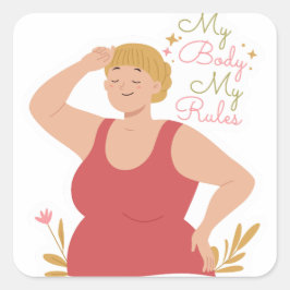 Min kropp Min Regler Fyrkantigt Klistermärke