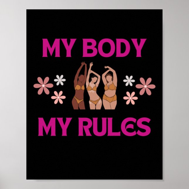 Min kropp Min Regler Sticker Poster (Framsidan)