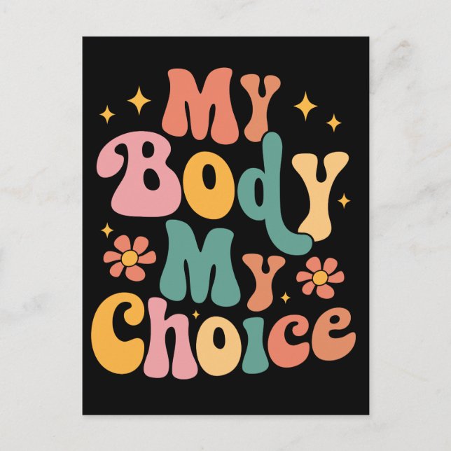 Min kropp mitt val av Feminist Pro Vykort (Framsida)