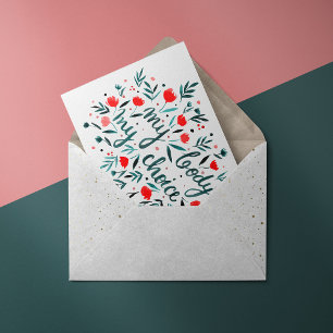 Min kropp, mitt val av röd blommigt kort