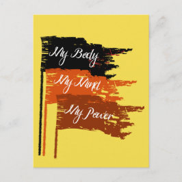 Min kropp Mitt val Kvinnors Höger vykort