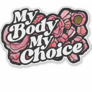 Min kropp Mitt val Red Poppy Art Pro-Choice Klistermärken