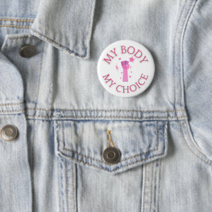 Min kropp mitt val Rosa Fist Feminist Knapp