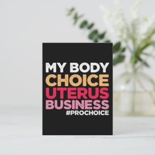 Min kropp väljer Uterus Business Provals Feminist Vykort
