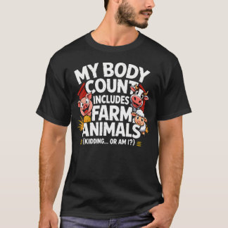 Min Kroppsräkning Inkluderar Roliga Gårdsdjur T Shirt