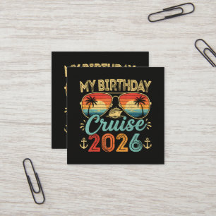 Min kryssning 2026 Party Cruise Semester Fyrkantigt Visitkort