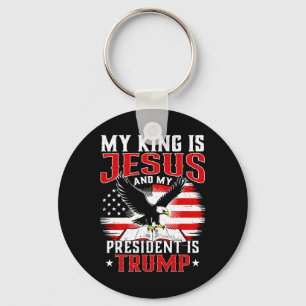 Min kung är Jesus och min president är Trump Nyckelring