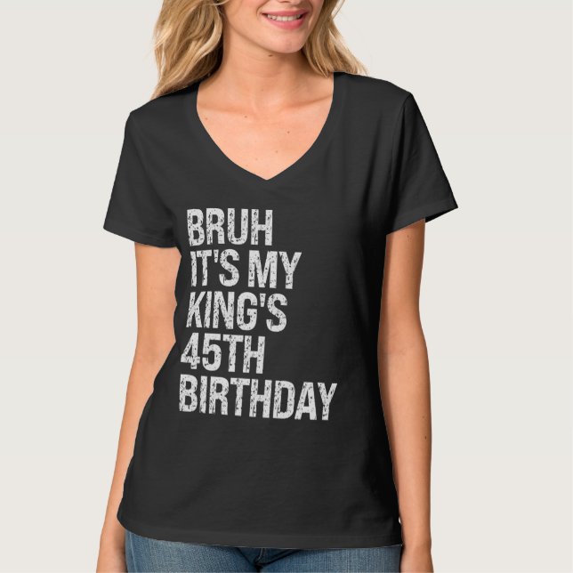 Min kungs 45-årsdag bro krona glad  t shirt (Framsida)