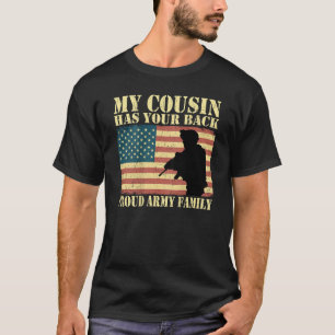 Min kusin har din militära armé i bakarmén. t shirt