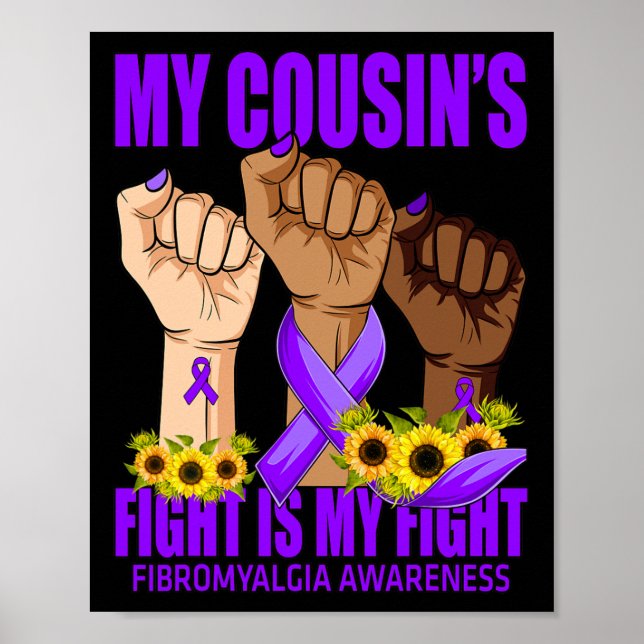 Min kusin kämpar mot min fibromyalgi Awarene Poster (Framsidan)