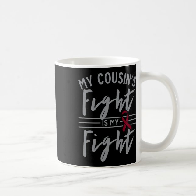 Min kusin kämpar mot min "Fight Sickle Cell Anemia Kaffemugg (Höger)
