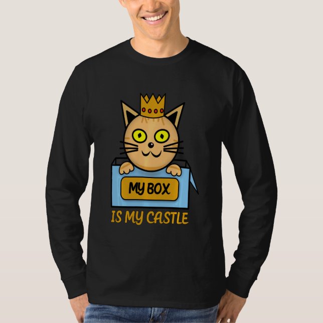 Min låda är min slott som undertecknar mina kattlo t shirt (Framsida)