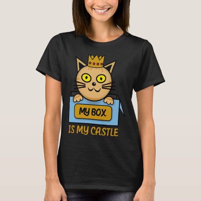 Min låda är min slott som undertecknar mina kattlo t shirt (Framsida)