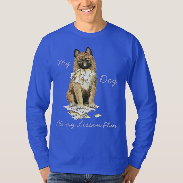 Min Laekenois Ate My Lesson Plan T Shirt (Framsida)