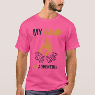 Min läger Min äventyr Glamping Backpacking Camper T Shirt