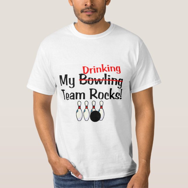 Min lagstenar för bowling (dricka) tee shirt (Framsida)