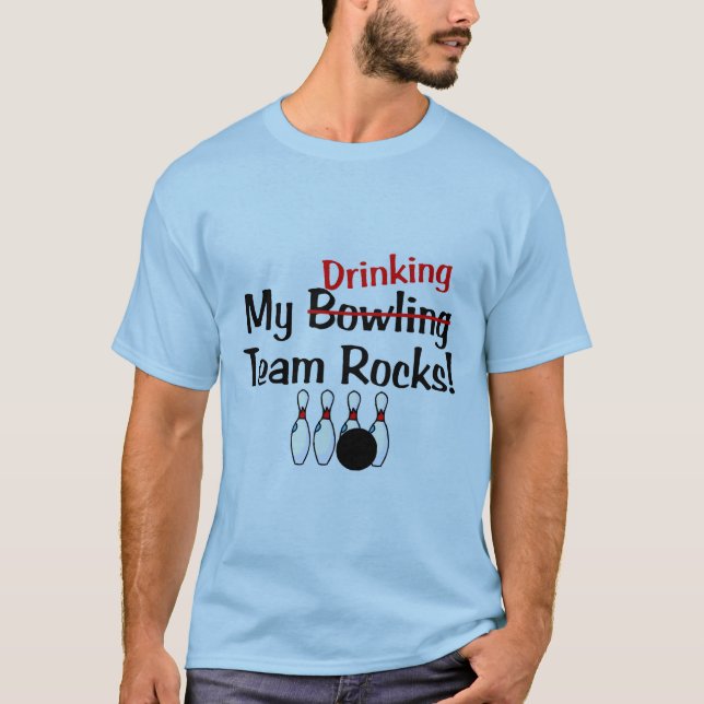 Min lagstenar för bowling (dricka) tee shirt (Framsida)