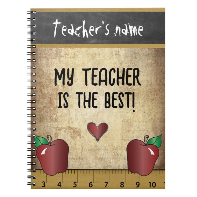 Min lärare är bäst anteckningsbok med spiral (Framsidan)