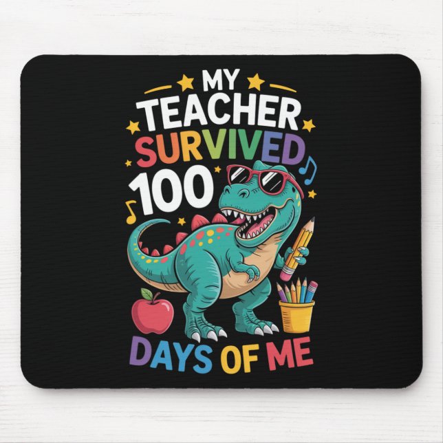 Min lärare överlevde 100 dagar av mig dinosaurieel musmatta (Framsidan)