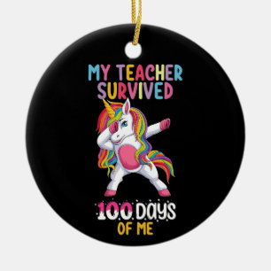 Min lärare överlevde 100 dagar av mig skolans enhö julgransprydnad keramik