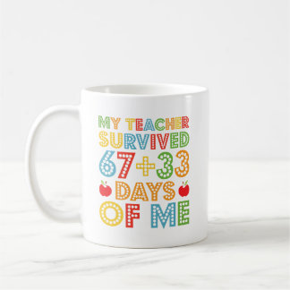 Min lärare överlevde 67 33 dagar av mig 100 Skolak Kaffemugg