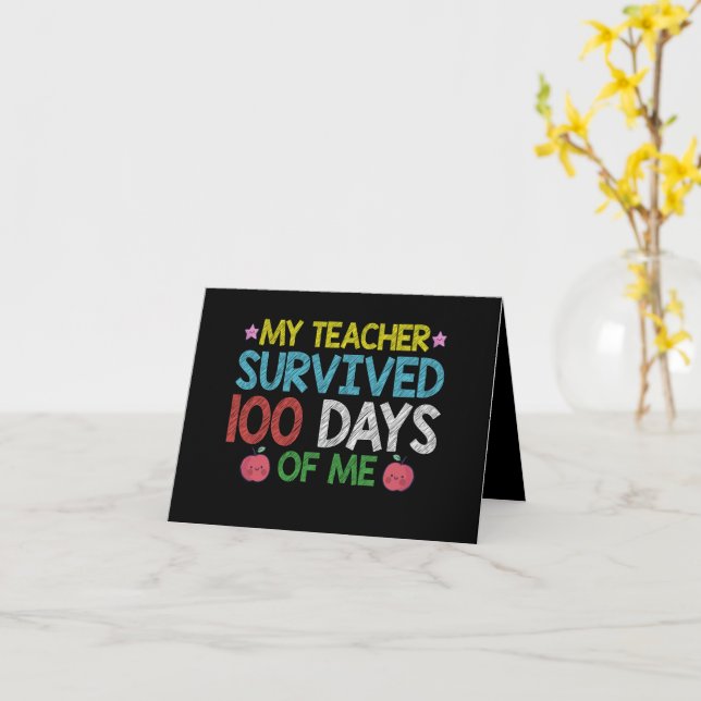 Min lärare överlevde min skolas 100:e dag kort (Gul blomma)