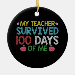 Min lärare Överlevt 100-årsdagen av min skola Julgransprydnad Keramik