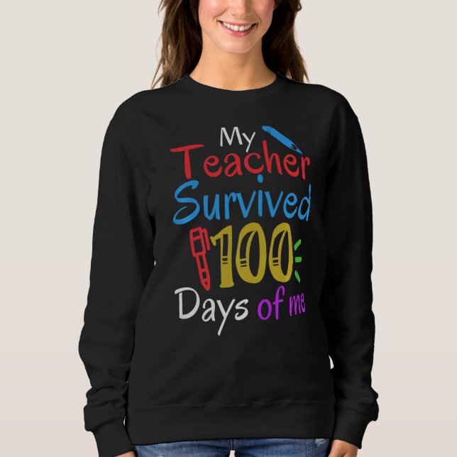 Min lärare Överlevt 100 dagar - 100 dagar T Shirt (Framsida)