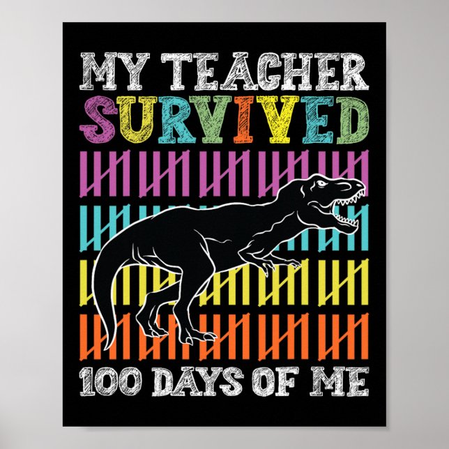 Min lärare Överlevt 100 dagar Dinosaur Kid till Poster (Framsidan)