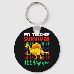 Min lärare Överlevt 100 dagar med mig Dinosaur Kid Nyckelring