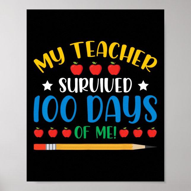 Min lärare Överlevt 100 dagar Roligt 100 dagar Poster (Framsidan)