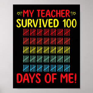 Min lärare Överlevt om mig 100-årsdagen av skolstu Poster