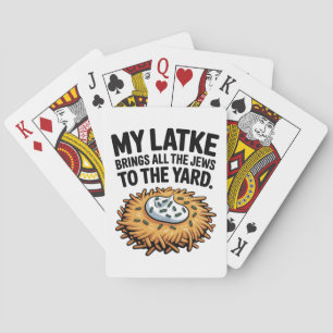 Min latke tar med Judar till Yard Hanukkah Casinokort