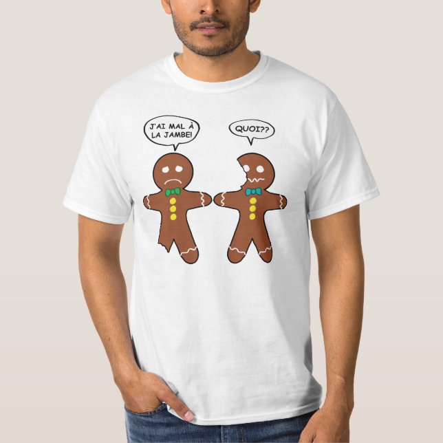 Min Leg Ontr Gingertea Cookie Funny Fransk T Shirt (Framsida)