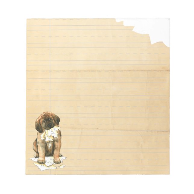 Min Leonberger Ate Min hemläxa Anteckningsblock (Framsida)