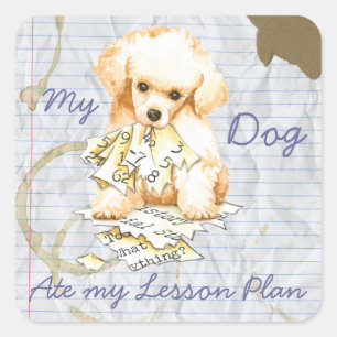 Min Lessonplan Leksak Pudel Ate min Lesson Plan Fyrkantigt Klistermärke