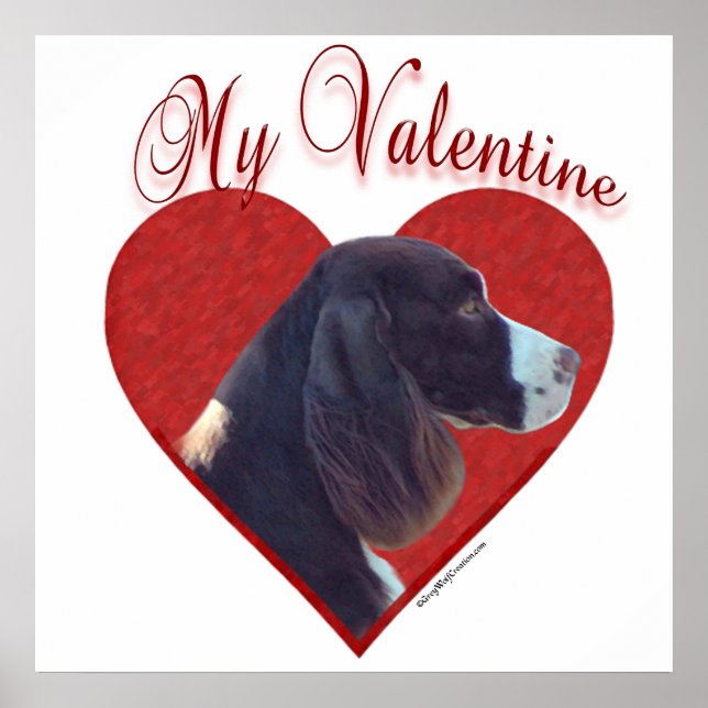 Min lever Engelska Springer Spansk Valentine Poster (Framsidan)