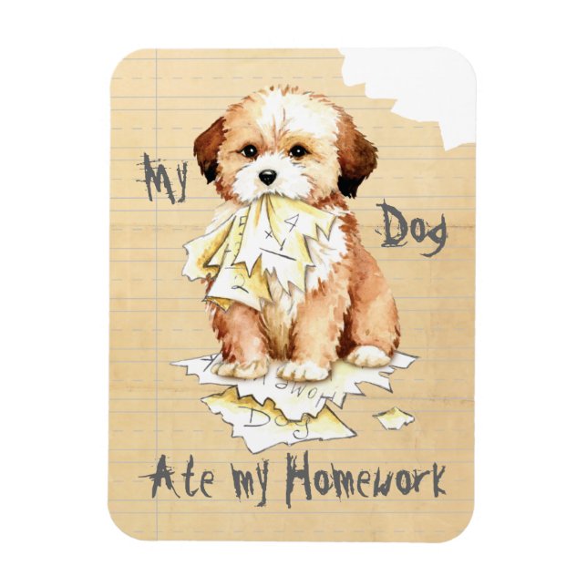Min Lhasa Apso Ate My Homwork Magnet (Vertikal)