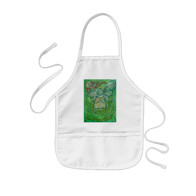 Min Life Grönt Cancer Angel Apron Barnförkläde (Framsidan)