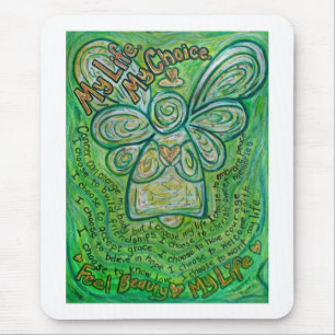 Min Life Grönt Cancer Angel Mousepad Musmatta