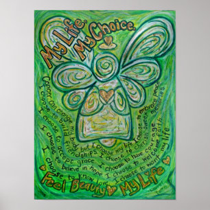 Min Life Grönt Cancer Angel Poster