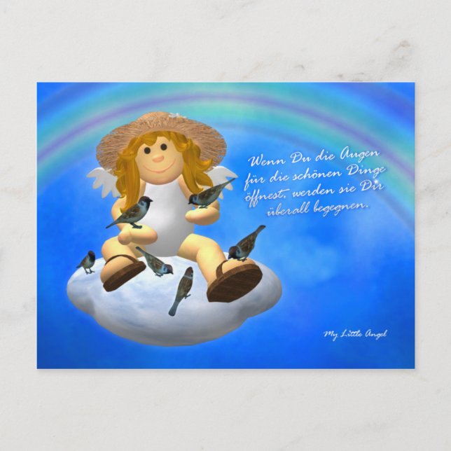 Min lilla ängel: Schöne Dinge Vykort (Framsida)