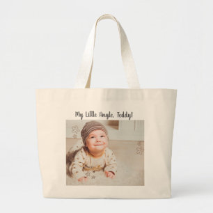 Min lilla ängel Teddy Foto Anpassad Totebag Jumbo Tygkasse