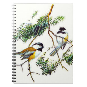 Min lilla chickadee-bärbara dator anteckningsbok med spiral