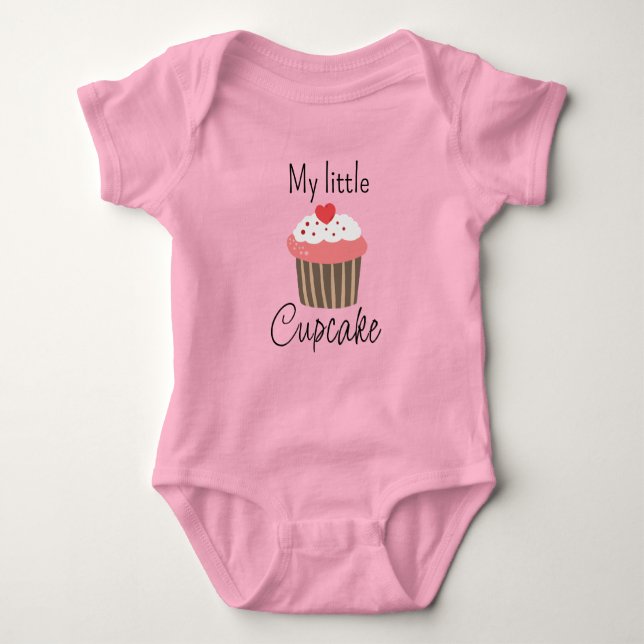 Min lilla Cupkaka Heart Baby Bodykostym T Shirt (Framsida)