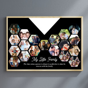 Min lilla familj Porträtt Photo Collage Insida Poster