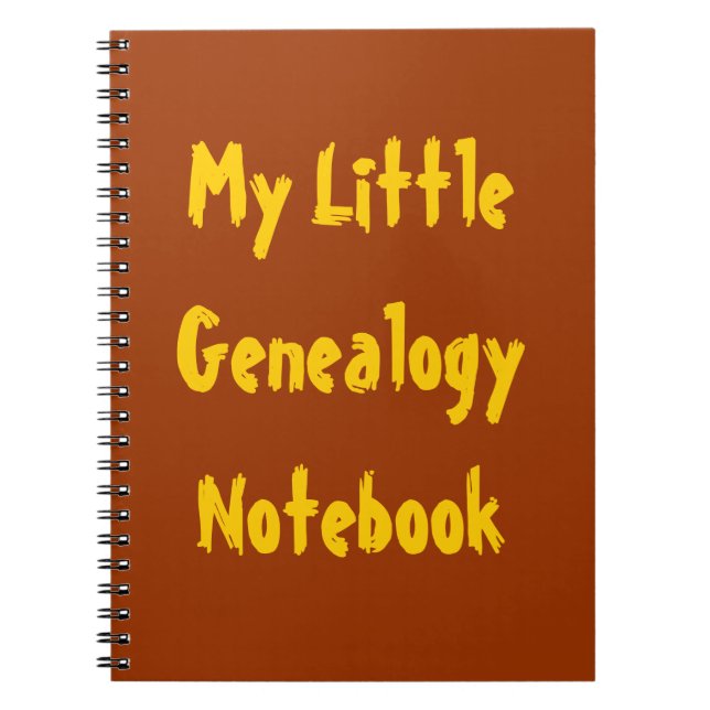 Min lilla Genealogy Notebook Anteckningsbok Med Spiral (Framsidan)