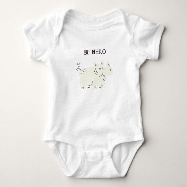 Min lilla Hippo Hero T Shirt (Framsida)